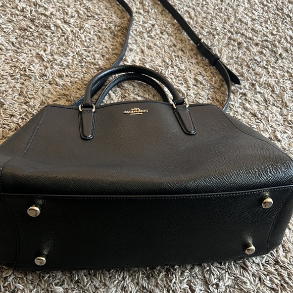 COACH F57527 SMALL MARGOT CARRYALL CROSSGRAIN LEATHER BLACK - Picture 9 of 16